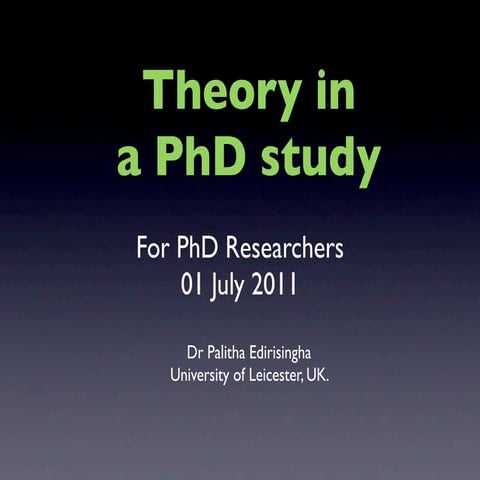 Theory in a PhD study