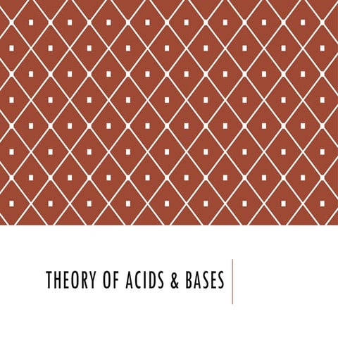 Theories of acid and base | PDF