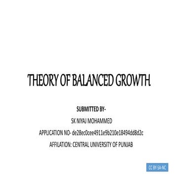 Theory of balanced growth