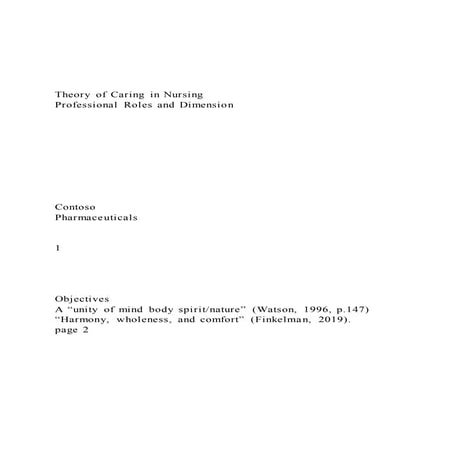 Theory of Caring in NursingProfessional Roles and Dimensio