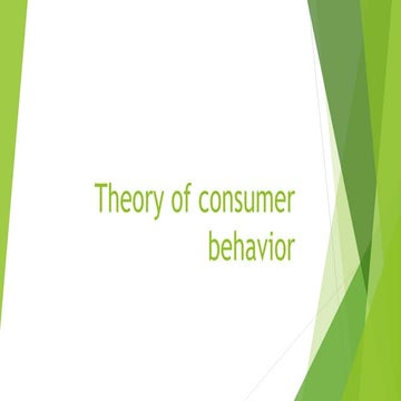 Theory of consumer behaviour