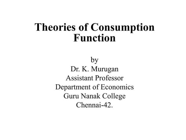 Theory of consumption