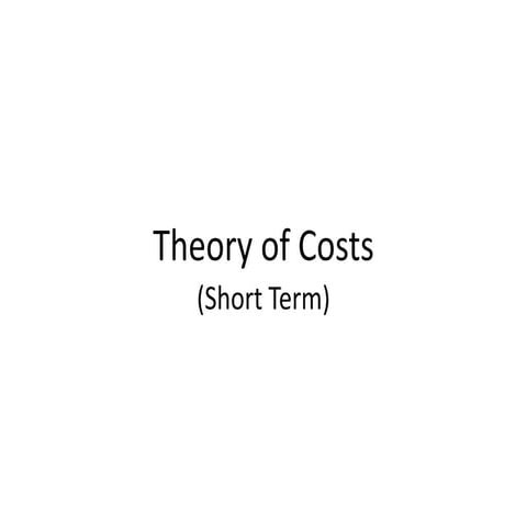 Theory of cost .prasanth