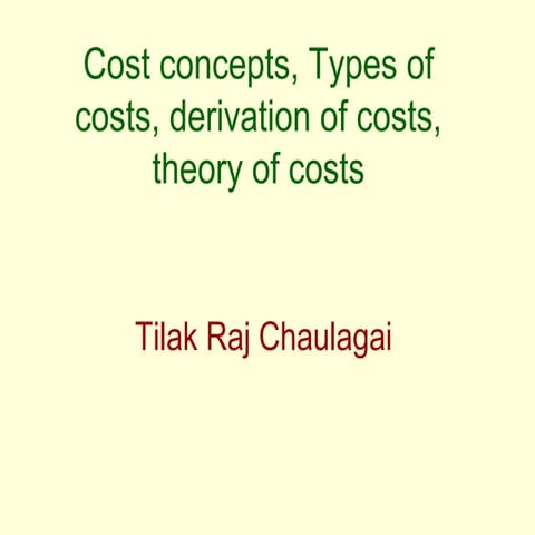 Theory of costs
