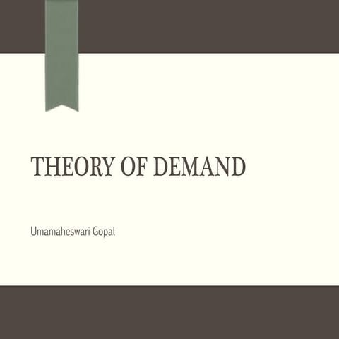 Theory of demand