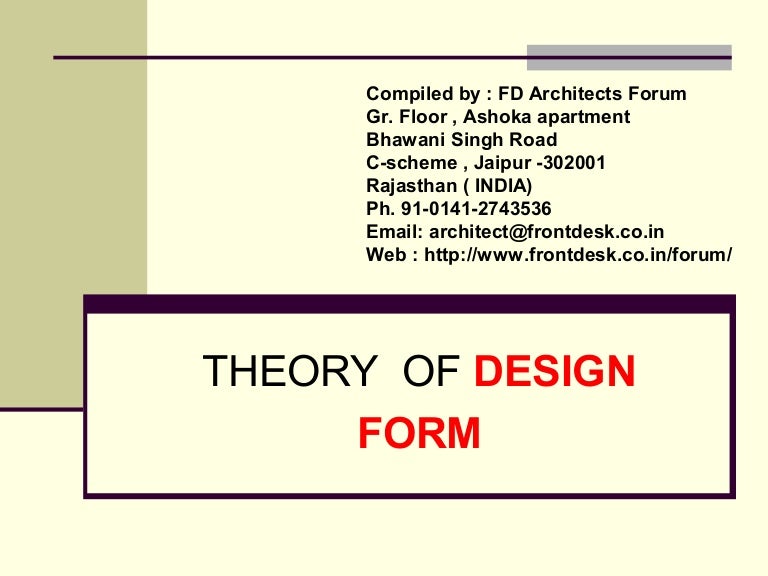Architecture Design Theory theory of design form Architecture Design Theory theory of design form