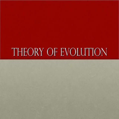 Theory of evolution