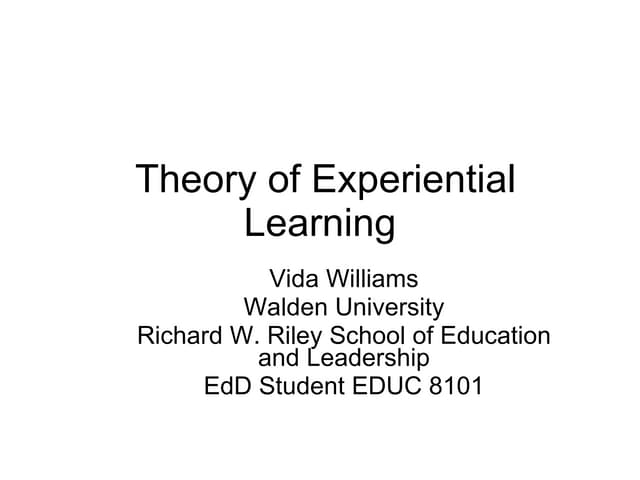 Theory Of Experiential Learning Fields[1]