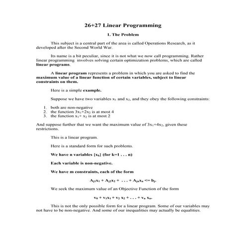 Theory of linear programming | PDF