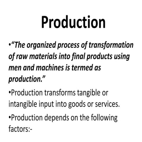 Theory of production | PPT