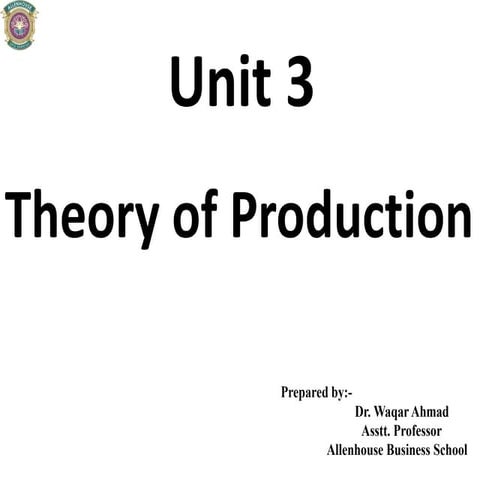 Theory of production