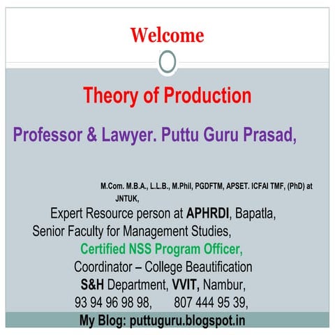 Theory of production 1 gp