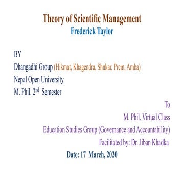 Theory of scientific management