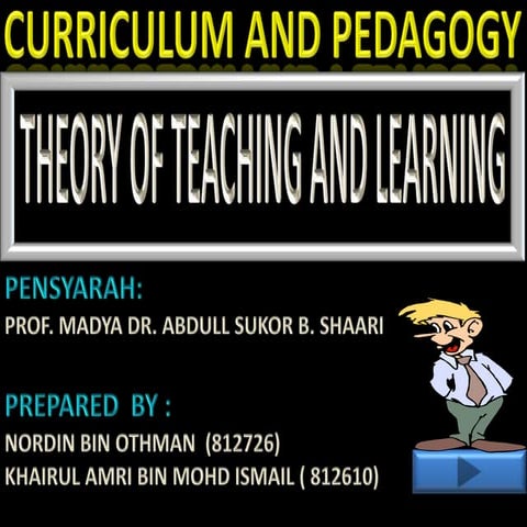 Theory of teaching & learning | PPTX