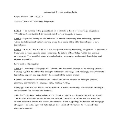 Theory of technology integration