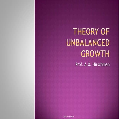 Theory of unbalanced growth