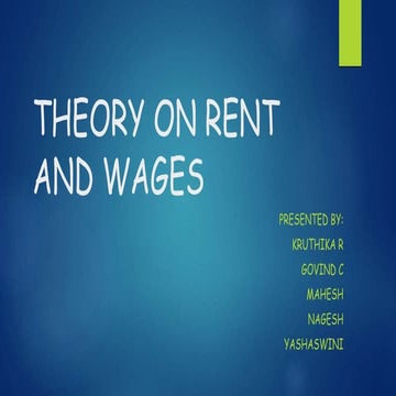 CBSMS Theory on rent and wages