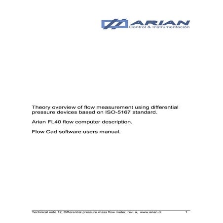 Theory overview of flow measurement using differential pressure device
