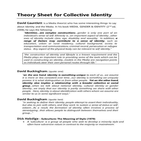 Buckingham, Gauntlett, Hebdige, Cohen, Althusser - revision