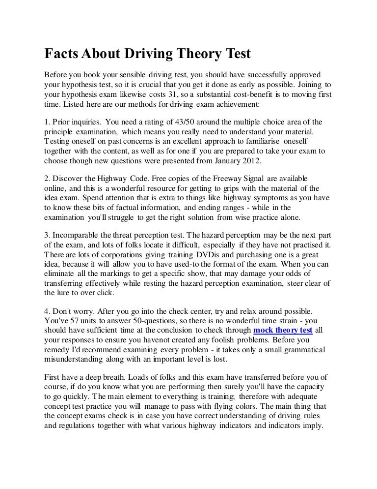 driving theory test practice