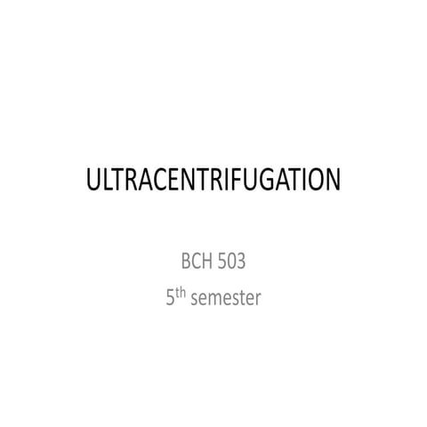 Ultracentrifugation