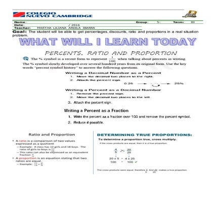 Theory worksheet discounts ratio and proportion