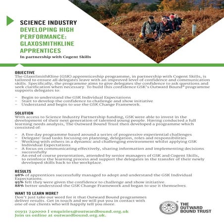 Developing High Performance: Glaxosmithkline Apprentices