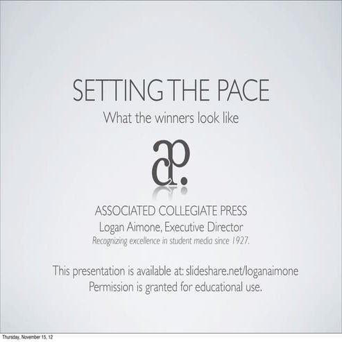 The ACP Pacemaker Fall 2012