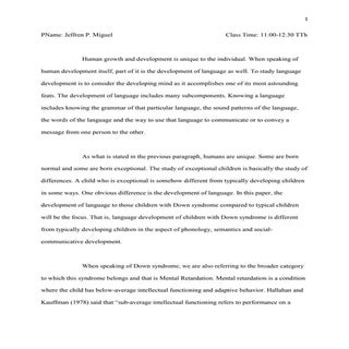 Language Development of Children wi...