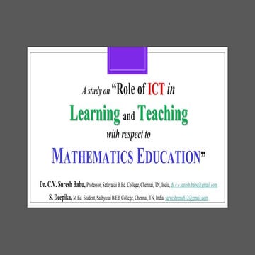 The paradigm shift of ict in learning and teaching with respect to mathematic...