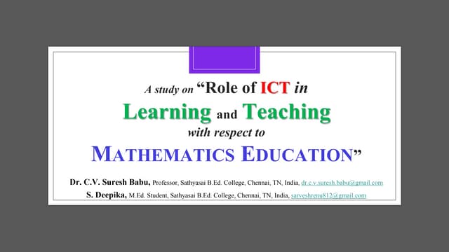 The paradigm shift of ict in learning and teaching with respect to mathematic...