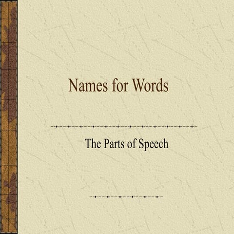 The parts of speech