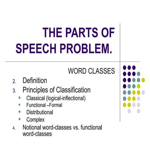 The parts of speech problem