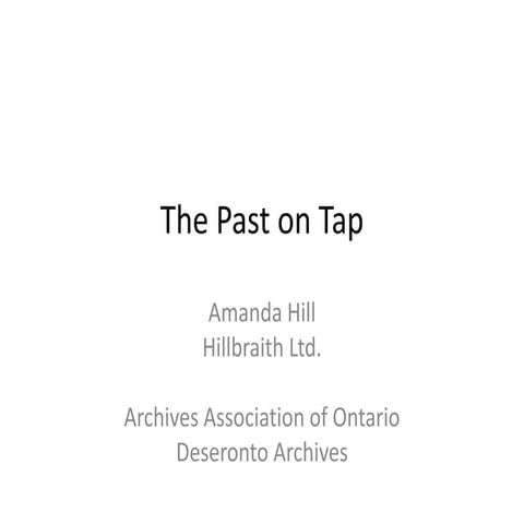 The past on tap