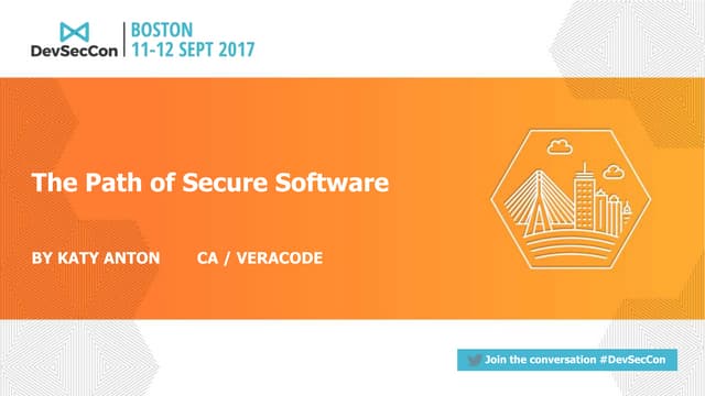 The path of secure software by Katy Anton
