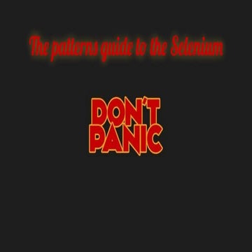 The patterns guide to the selenium