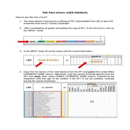 The pau e form user manual