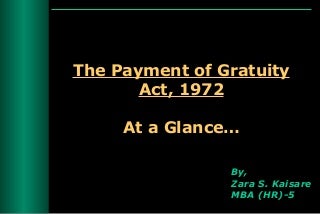 The Payment Of Gratuity Act, 1972