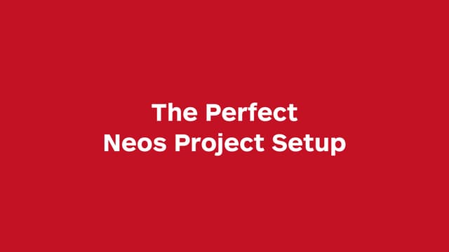 The Perfect Neos Project Setup