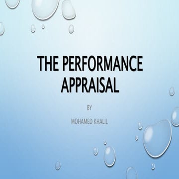 The performance appraisal