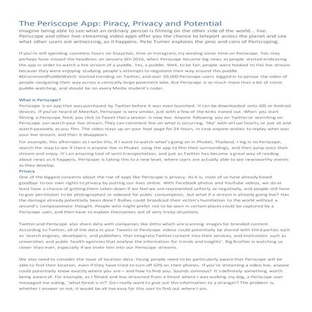 The periscope app article