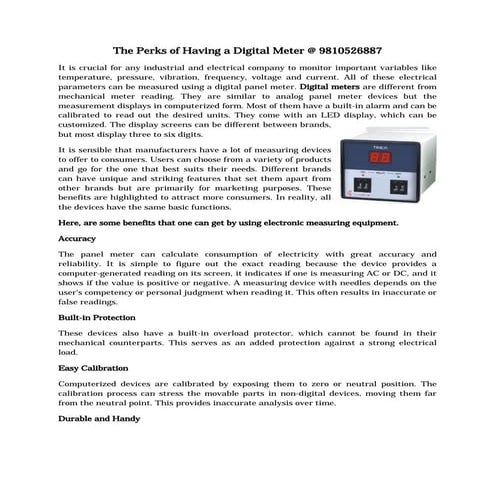 Digital Meter | PDF
