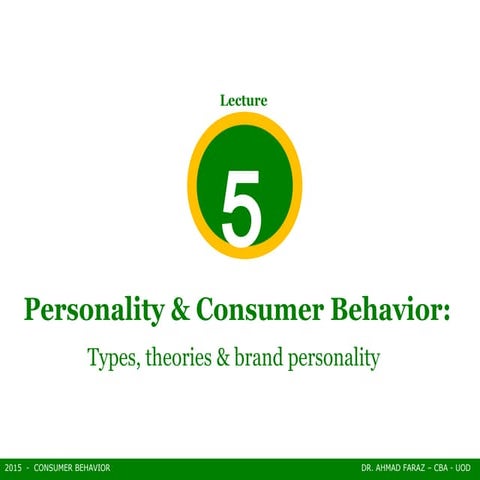 The personality & Consumer behavior