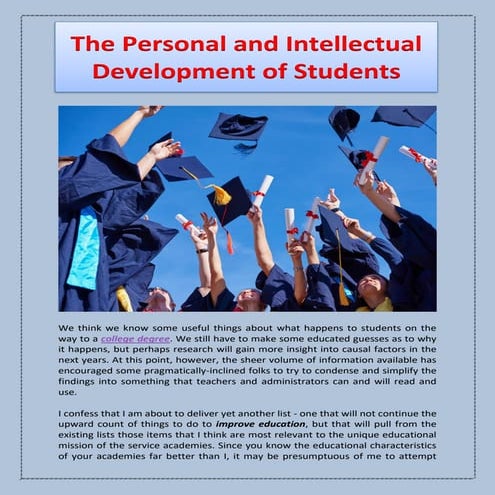The Personal and Intellectual Development of Students