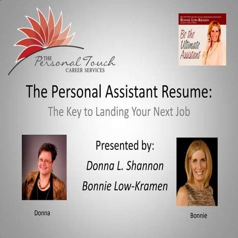 The Personal Assistant Resume: Slides from Recorded Webinar