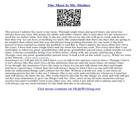 The Person I Admire Essay