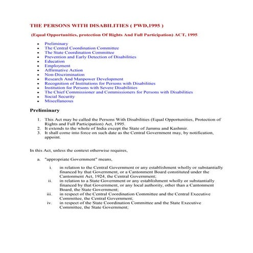 The persons with disabilities pwd,1995