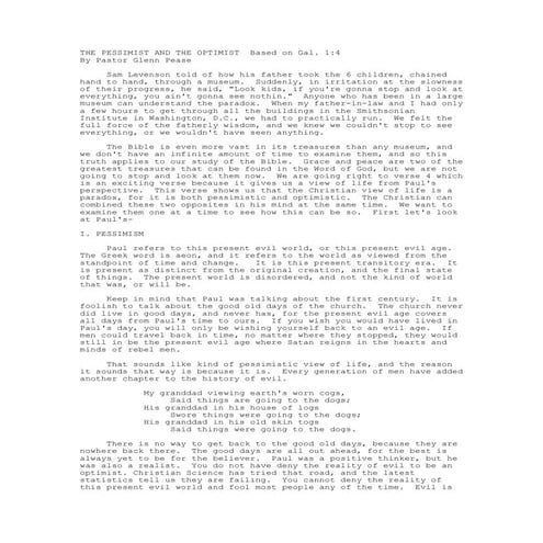 The pessimist and the optimist