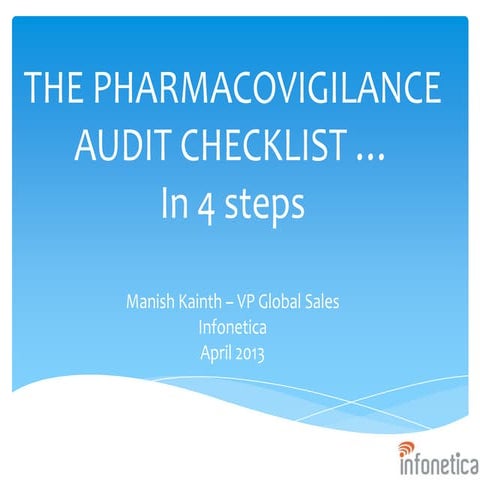 The Pharmacovigilance Audit Checklist - April 2013
