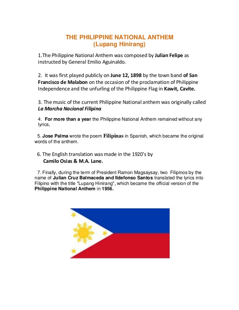 lupang hinirang lyrics